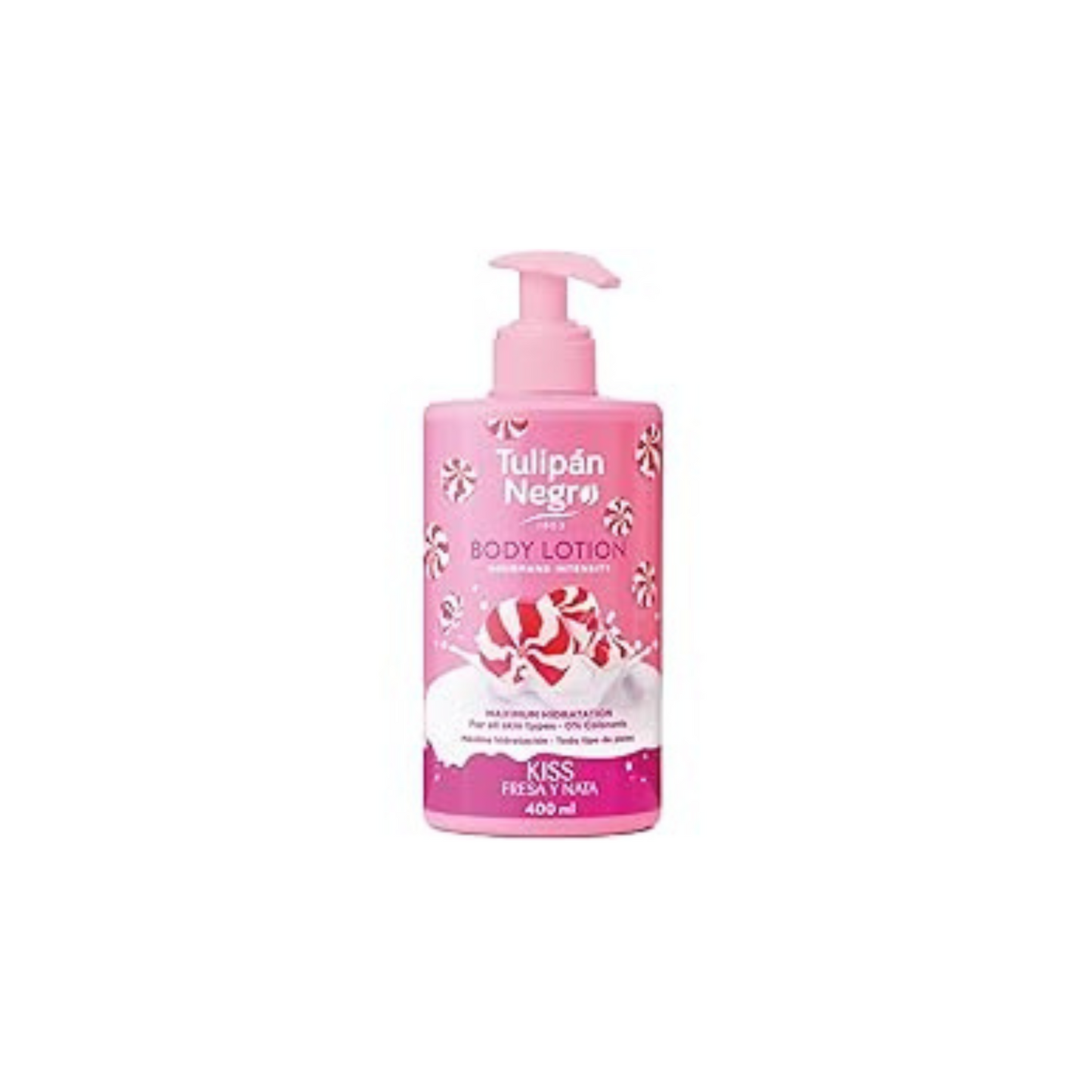 Tulipan Negro Latte Corpo 400 ml – Fragranza Fresa y Nata (Fragola & Panna)