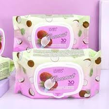 Salviettine Struccanti al Cocco – Confezione da 30 pz