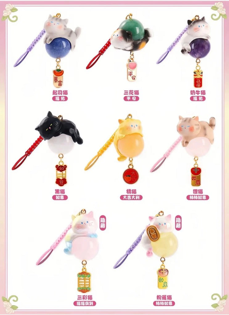 Cute Cat lucky crystal mini pendant