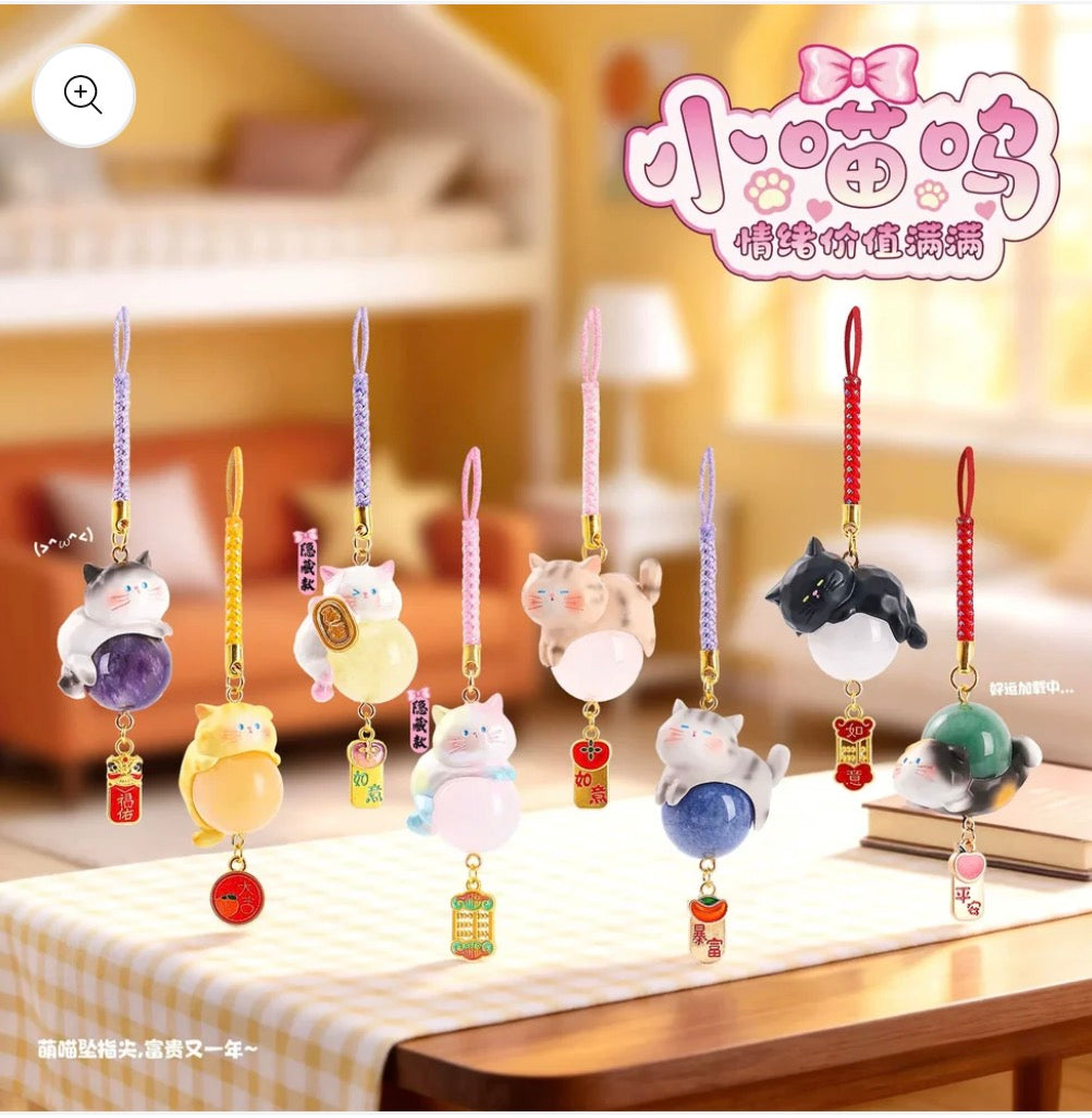 Cute Cat lucky crystal mini pendant