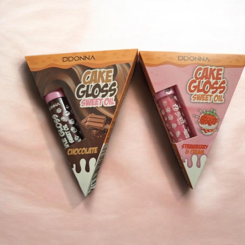 Cake Gloss Lip oil - Chocolate or Strawberry & cream