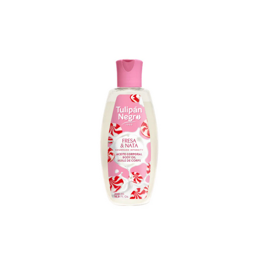 Tulipan Negro Olio Corpo 200 ml – Fragranza Fresa y Nata (Fragola & Panna)